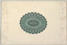 Banknote motif: oval lathe work ornament resembling a lace ruff, ca. 1824-42. Creator: Durand, Perkins & Co.