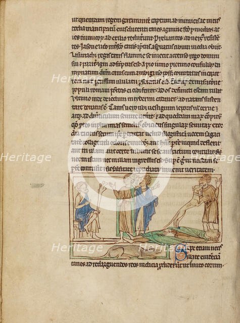 Dogs; Northumberland Bestiary, about 1250-1260. Creator: Unknown.