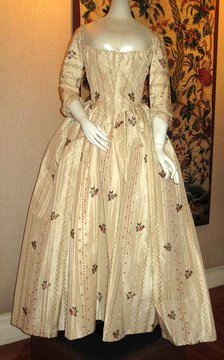 Overgown and Petticoat (Robe à l'anglaise), England, 1765/85. Creator: Unknown.