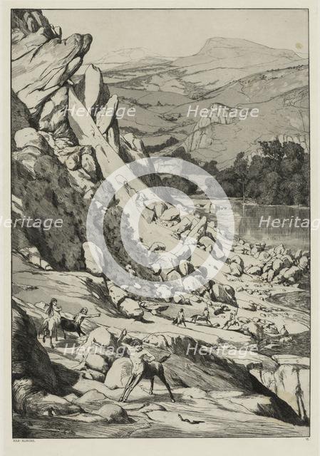 Landslide (Opus IV, 6), 1881. Creator: Max Klinger (German, 1857-1920).