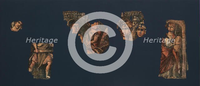 Exodus Painting, five elements from a painted hanging depicting the Crossing..., mid-2nd-mid-4th cen Creator: Unknown.