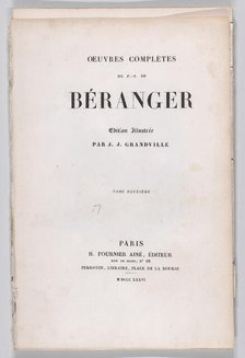 The Complete Works of P.J. de Béranger, 1836., 1836. Creator: Anon.