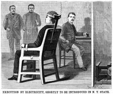 Artist's impression of execution by electric chair, 1890. Artist: Unknown