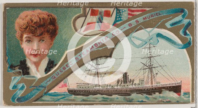 Steamship Muriel, Quebec Steamship Company, from the Ocean and River Steamers series (N83)..., 1887. Creator: Unknown.