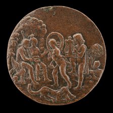 Orpheus and Eurydice Before Pluto and Proserpine, fourth quarter 15th century. Creator: Master of the Orpheus Legend.