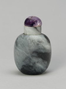 Snuff Bottle with Inclusions Suggestive of a Rain-Swept Landscape, Qing dynasty, 1790-1880. Creator: Unknown.