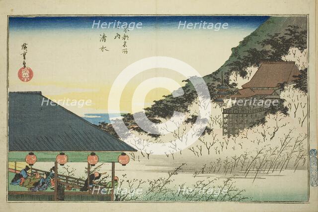 Kiyomizu Temple, from the series "Famous Places in Kyoto (Kyoto meisho no uchi)", c. 1834. Creator: Ando Hiroshige.
