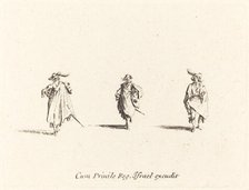Three Gentlemen, probably 1634. Creator: Jacques Callot.