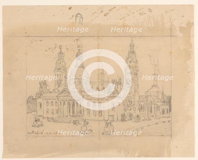 Design for the Vredespaleis (Peace Palace) in The Hague, 1906. Creator: Hendricus Jansen.