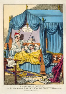 Taming a Shrew or Petruchio's Patent Family Bedstead, Gag & Thumscrews, 1815.