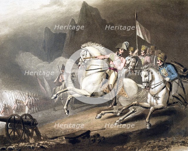 Battle of the Pyrenees, Spain, 28th July 1813 (1819). Artist: T Fielding