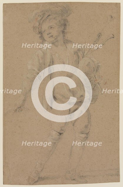 Boy with Bagpipe, early 18th century. Creator: Jean Raoux.