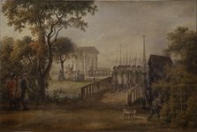 Changing of the Guard at the Tsarina’s Meadow in Saint Petersburg, 1799. Artist: Ivanov, Mikhail Matveevich (1748-1823)