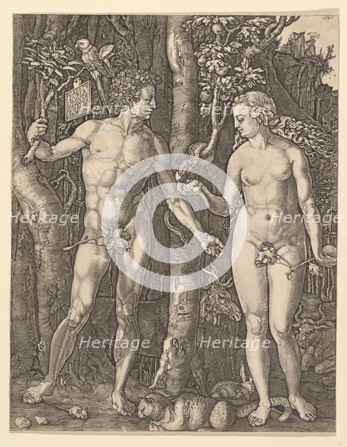 Adam and Eve, 1566. Creator: Jan Wierix.