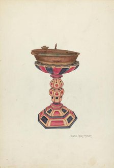Baptismal Font and Stand, 1935/1942. Creator: N. H. Yeckley.