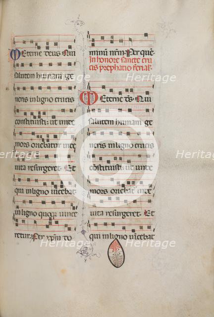 Missale: Fol. 182: Music for various ordinary prayers, 1469. Creator: Bartolommeo Caporali (Italian, c. 1420-1503).