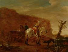 Two Horsemen by a Stream. Creator: Pieter Cornelisz Verbeecq.