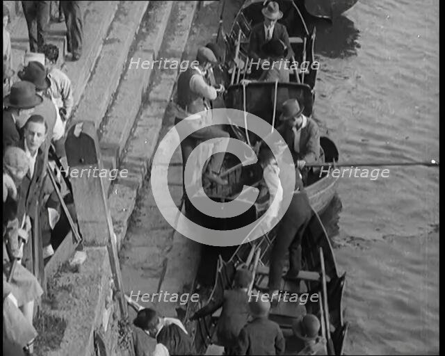 Crowds of People Rowing on the River Thames at Richmond, 1926. Creator: British Pathe Ltd.