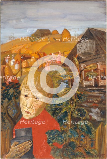 Sergei Yesenin (1895–1925) as a Youth, ca 1923. Artist: Grigoriev, Boris Dmitryevich (1886-1939)