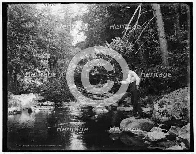 Fishing in the Adirondacks, c1902. Creator: William H. Jackson.