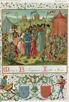 Charles VI delivers his daughter Isabel of France to Richard II, King of England, before the asse…