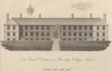 The Front Elevation of Bromley College, Kent, 1777-1790. Creator: John Bayly.