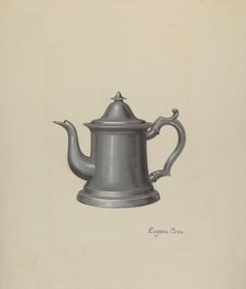 Pewter Teapot, c. 1937. Creator: Eugene Croe.
