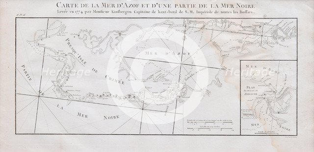 Map of the Crimea and the Sea of Azov, 1774. Artist: Kinsbergen, Jan Hendrik van (1735-1819)