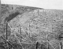 Russian barbed wire entanglements, Russo-Japanese War, 1904-5. Artist: Unknown