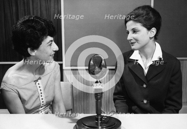 Zamira Fou-Tsong (born Menuhin), being interviewed at the BBC Worldservice. Artist: Unknown
