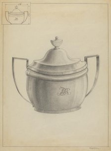 Silver Sugar Bowl, c. 1936. Creator: Simon Weiss.