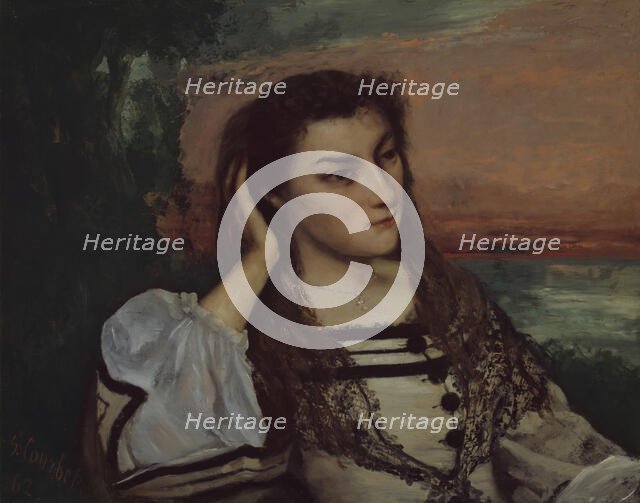 Rêverie (Portrait of Gabrielle Borreau), 1862. Creator: Gustave Courbet.