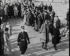 Albert I, King of the Belgians and Elizabeth, Her Majesty the Queen of the Belgians Walking...1930s. Creator: British Pathe Ltd.