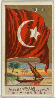 Tripoli, from Flags of All Nations, Series 2 (N10) for Allen & Ginter Cigarettes Brands, 1890. Creator: Allen & Ginter.