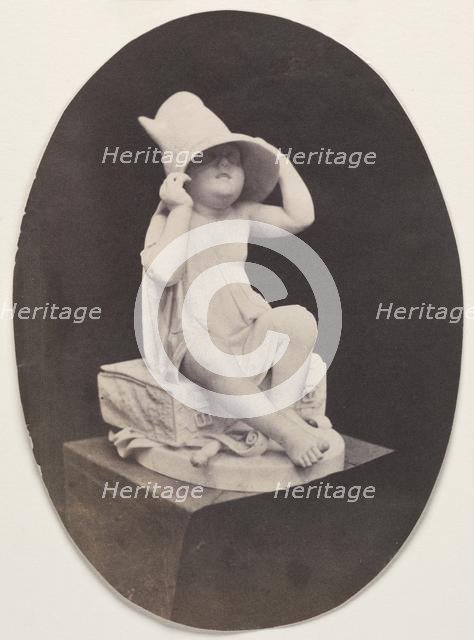 Statue of a Youth in Large Hat (from a John R. Johnston album), before 1857. Creator: Unidentified Photographer.
