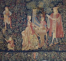 The Lady at the Organ. Tapestry, Early16th century. Creator: Anonymous master.