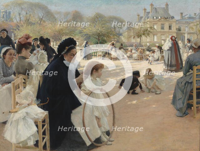 The Luxembourg Gardens, Paris, 1887. Creator: Albert Edelfelt.