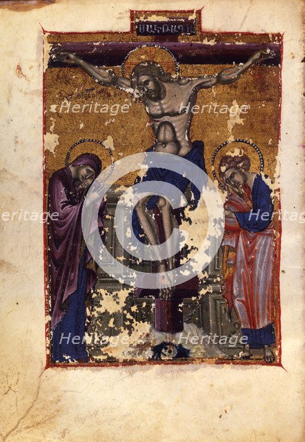 The Crucifixion (Manuscript illumination from the Matenadaran Gospel), 1401.