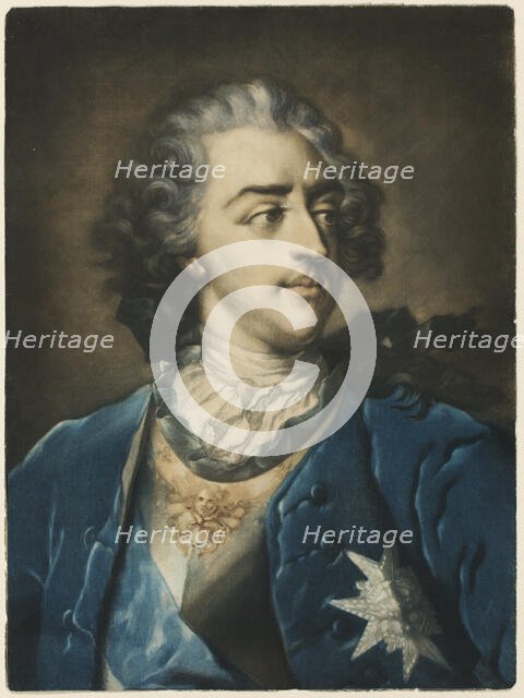 Portrait of Louis XV, 1739. Creator: Jacob Christoph Le Blon.