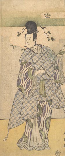 The Actor Sawamura Sojuro III as a Nobleman Writing Poetry, 1782. Creator: Katsukawa Shun'ei.