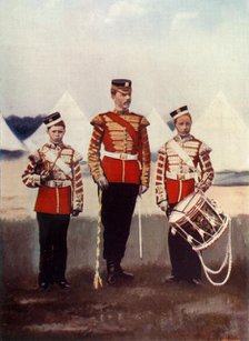 'Drum-Major and Drummers, Coldstream Guards', 1900. Creator: Gregory & Co.