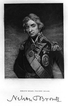 Horatio Nelson, 1st Viscount Nelson, English naval commander, 19th century. Artist: J Cochran