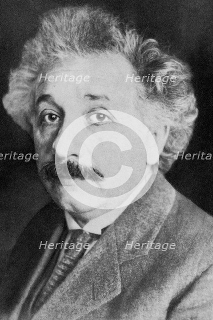 Albert Einstein, German-Swiss mathematician and theoretical physicist, c1930s (1936). Artist: Unknown