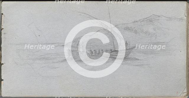 Sketchbook, page 88: Seascape and Figure. Creator: Ernest Meissonier (French, 1815-1891).