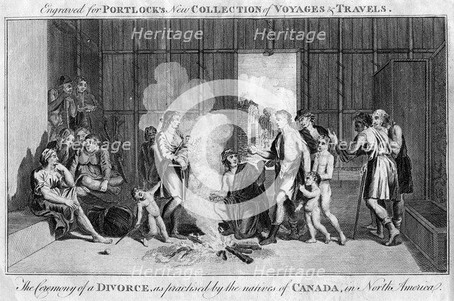 'The Ceremony of a Divorce, as practised by the natives of Canada, in North America', c1760. Artist: Unknown