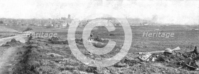 'Dans la Bataille; La defense a l'Est d'Amiens: lignes d'infanterie francaise devant Villers..., 191 Creator: Unknown.