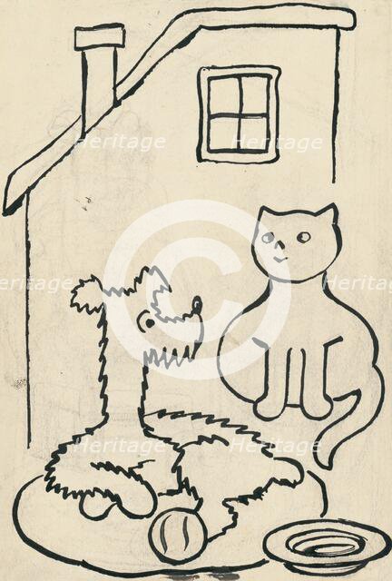 21. A story about a dog and a cat, around 1928. Creator: Josef Capek.