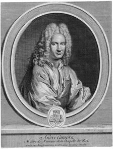 Portrait of the composer André Campra (1660-1744), 1725. Creator: Edelinck, Nicolas-Étienne (1681-1767).