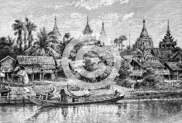 Yenan Gyong, Myanmar, 1895.Artist: Bertrand