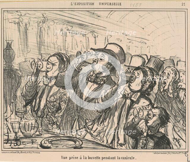 Vue prise a la buvette pendant la canicule, 19th century. Creator: Honore Daumier.